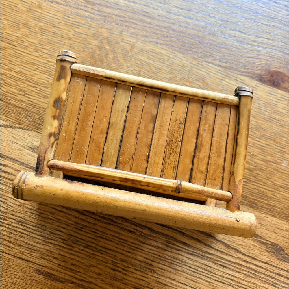 Vintage bamboo letter holder or napkin holder- grandmillenial cottagecore - Picture 6 of 12